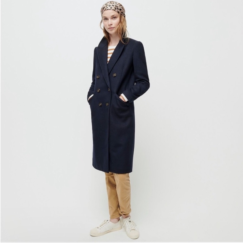 $398 J.Crew DOUBLE-BREASTED TOPCOAT IN
WOOL CASHMERE Black - Picture 5 of 15